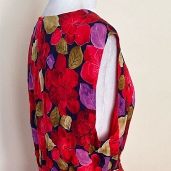 DYVNA Red Green Floral Silk Maxi Dress NWT Small $495 - Picture 7 of 9